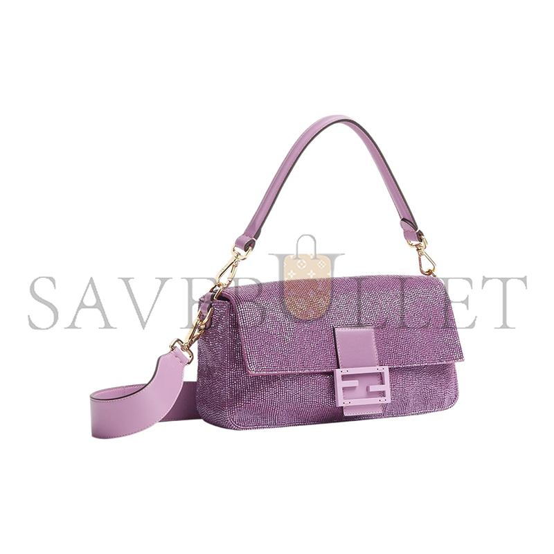 F**di beaded baguette purple shoulder bag 8br600am2lf1jco (27*15*6m)